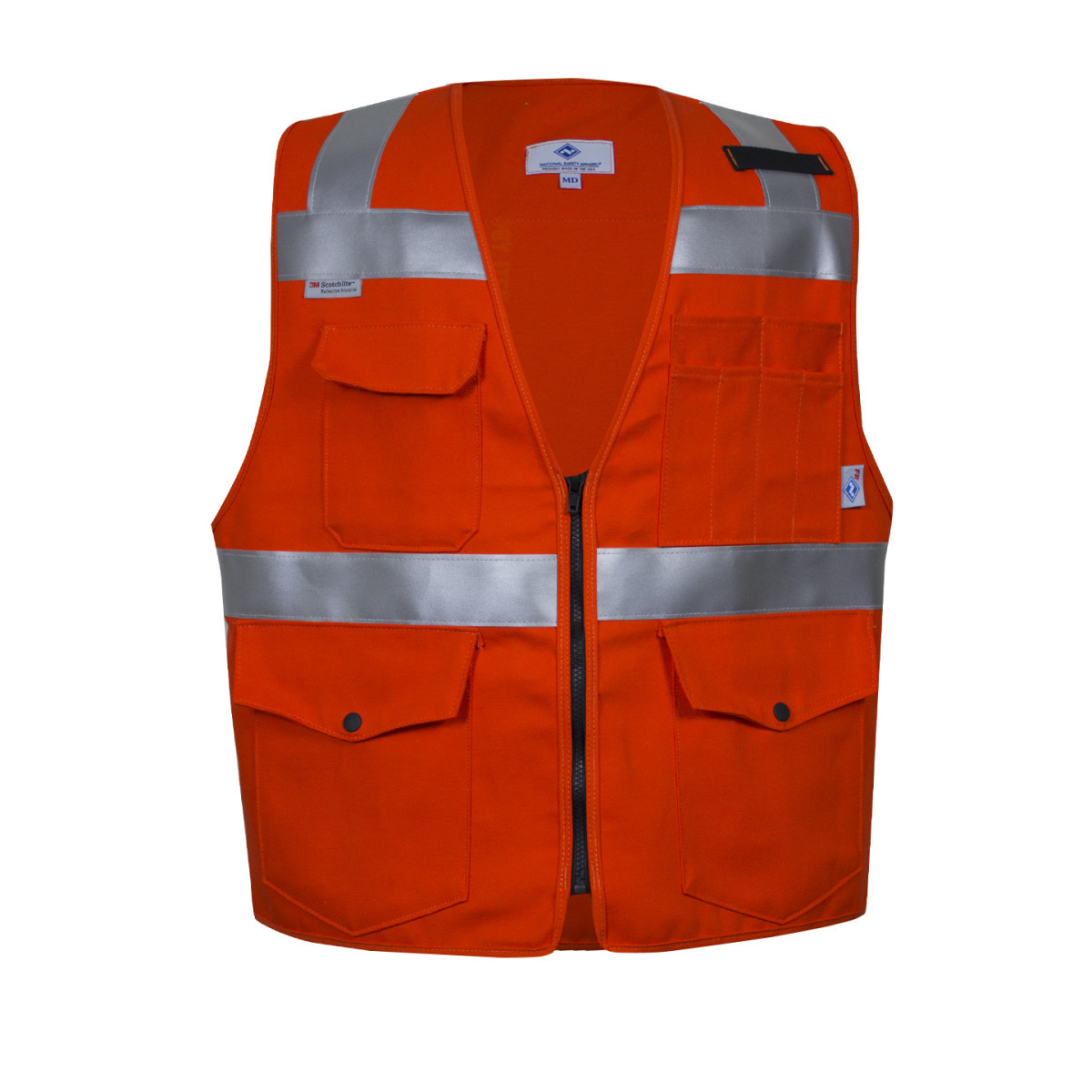 National Safety Apparel® 2X Orange VIZABLE® FR Cotton Survey Vest