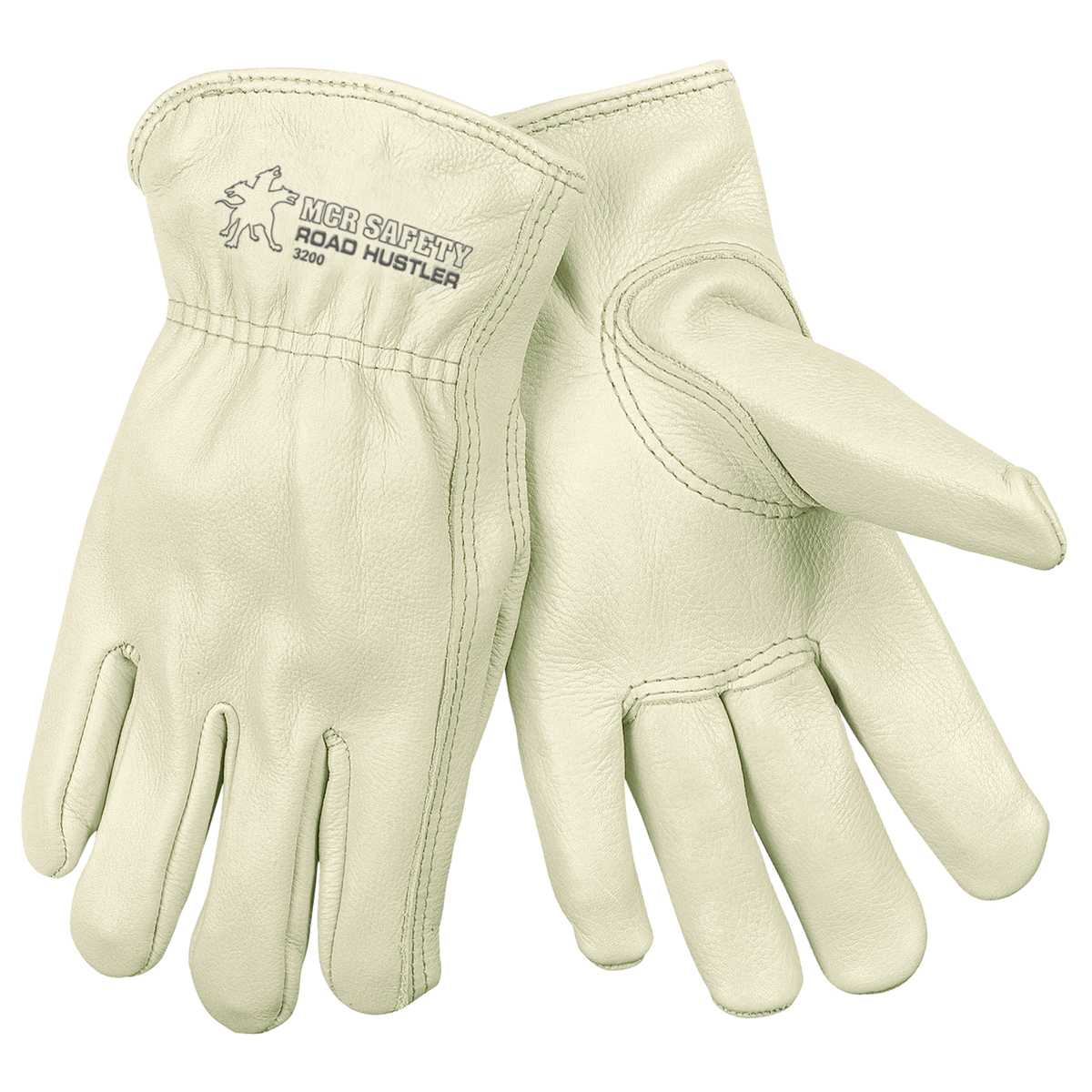 Memphis Glove Large Pearl Premium Cowhide Unlined Drivers Gloves With Rolled Leather Hem