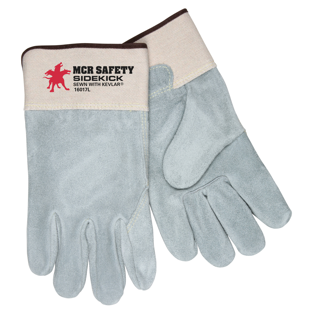 MCR Safety X-Large Natural Select Side Split Cowhide Palm Gloves With Full Leather Back And Rubberized Safety Cuff