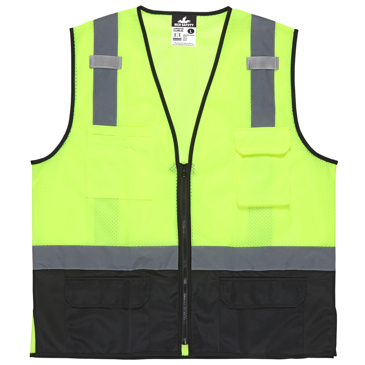 MCR Safety 3X HiViz Lime Black And Silver MCR Safety RCRCL2MLSZX3 for sale online at autumn supply