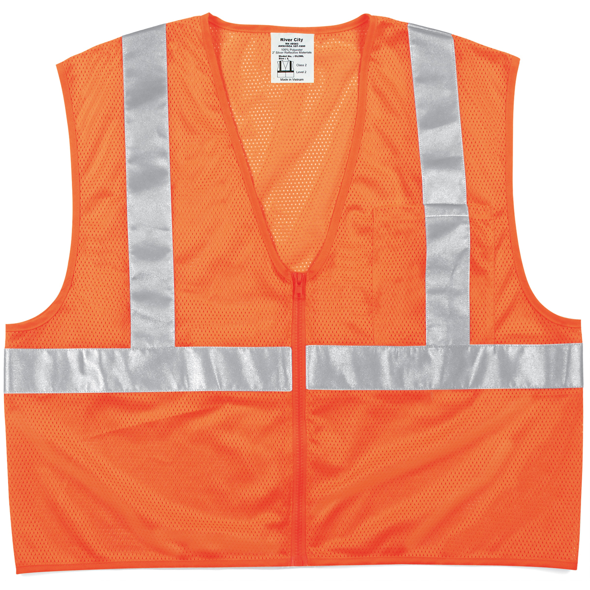 MCR Safety® Large Hi-Viz Orange MCR Safety® Polyester Mesh Tear-Away Vest