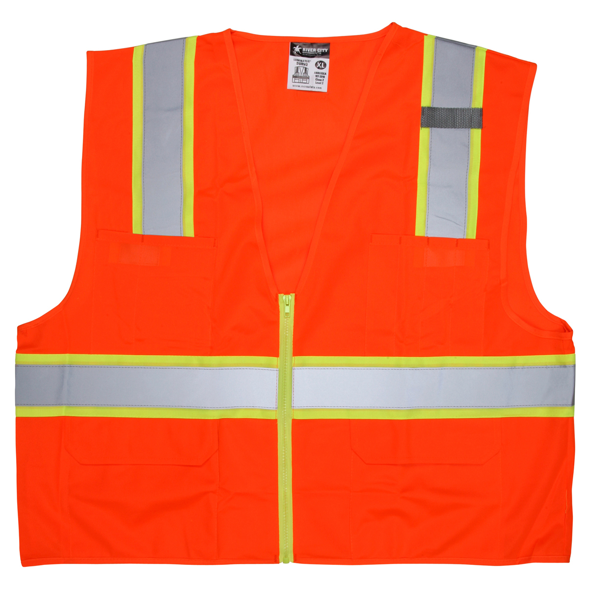 MCR Safety® 2X Hi-Viz Orange MCR Safety® Polyester Surveyors Vest