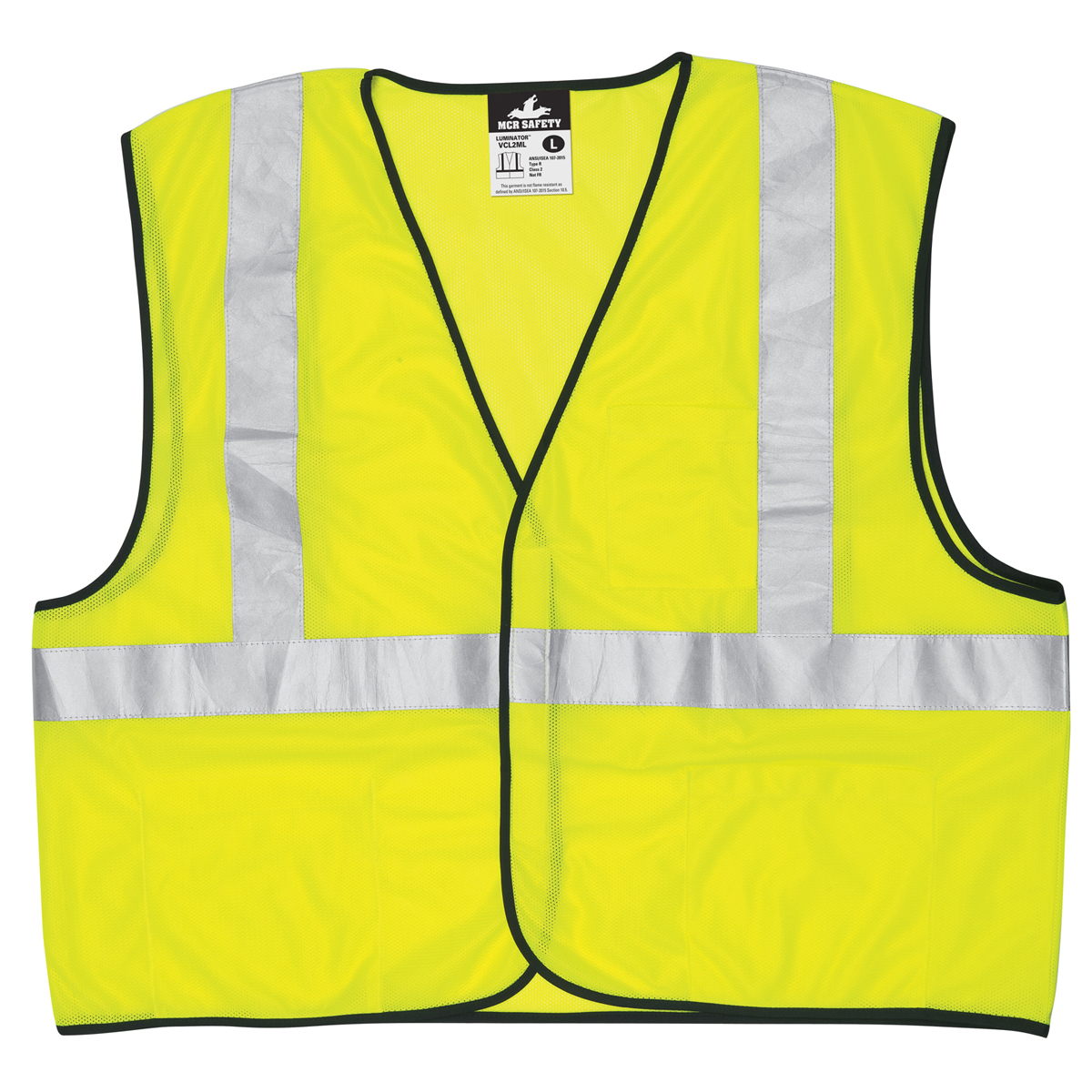 MCR Safety® Large Hi-Viz Lime MCR Safety® Polyester Mesh General Purpose Vest