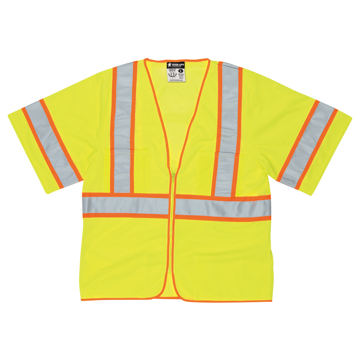 MCR Safety® 2X Hi-Viz Lime MCR Safety® Polyester Mesh Short Sleeve Vest
