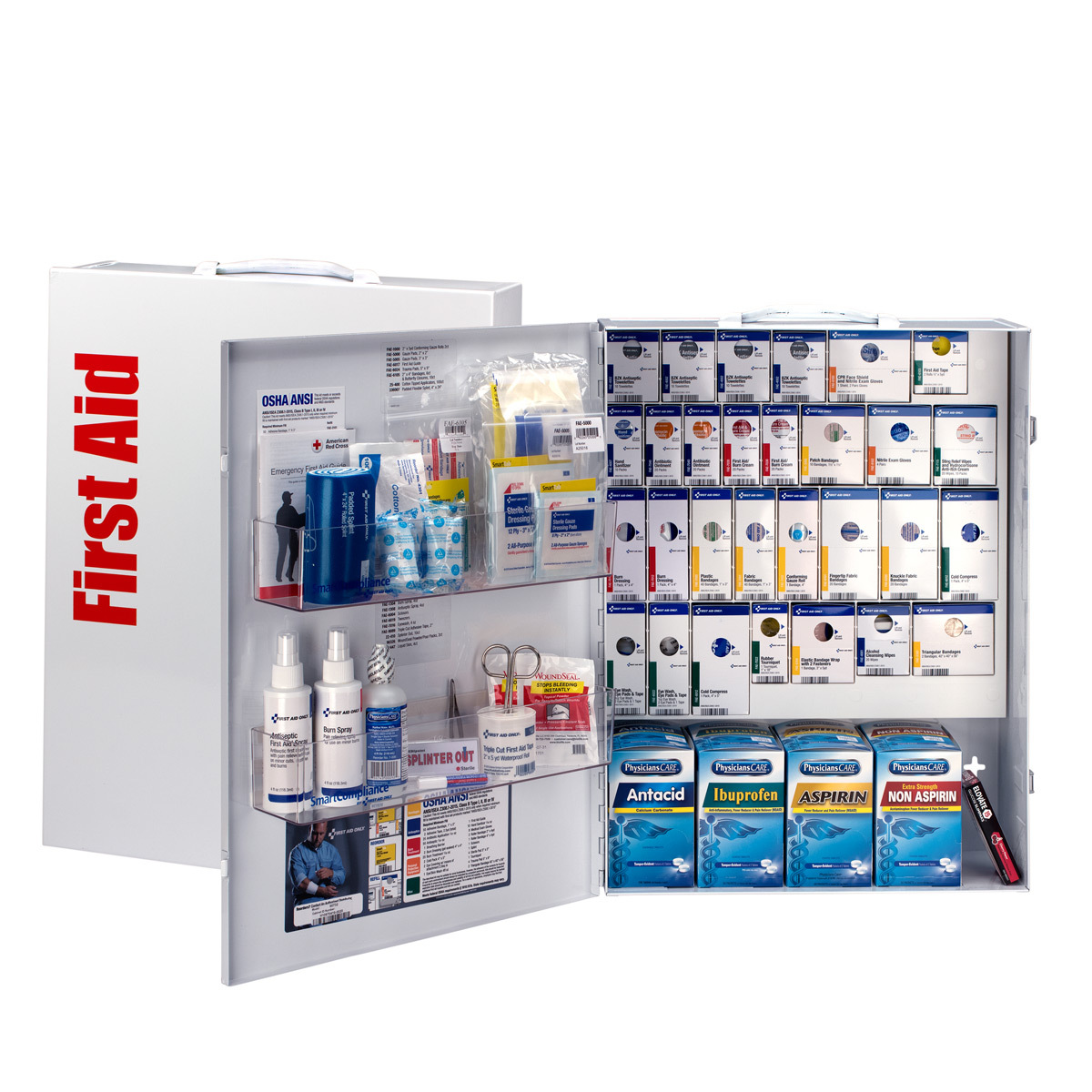 First Aid Only® White Metal Wall Mount 150 Person SmartCompliance™ First Aid Cabinet First Aid Only® White Metal Wall Mount 150 Person SmartCompliance™ First Aid Cabinet