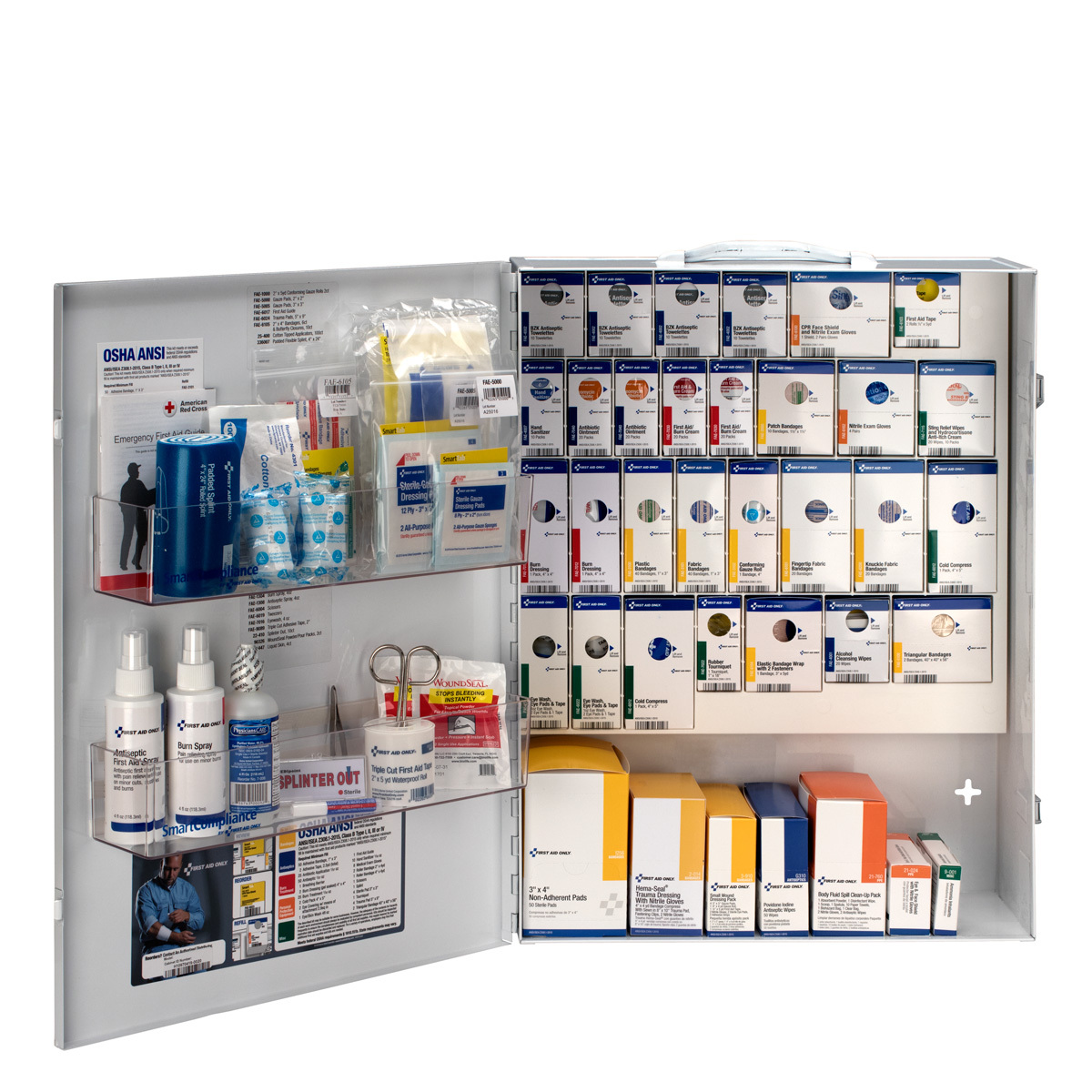 First Aid Only® White Metal Wall Mount 150 Person SmartCompliance™ First Aid Cabinet First Aid Only® White Metal Wall Mount 150 Person SmartCompliance™ First Aid Cabinet