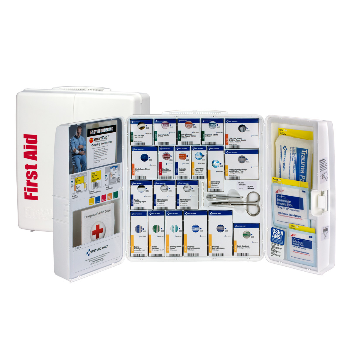 First Aid Only® White Plastic Wall Mount 50 Person General Workplace First Aid Cabinet With Medicinals First Aid Only® White Plastic Wall Mount 50 Person General Workplace First Aid Cabinet With Medicinals