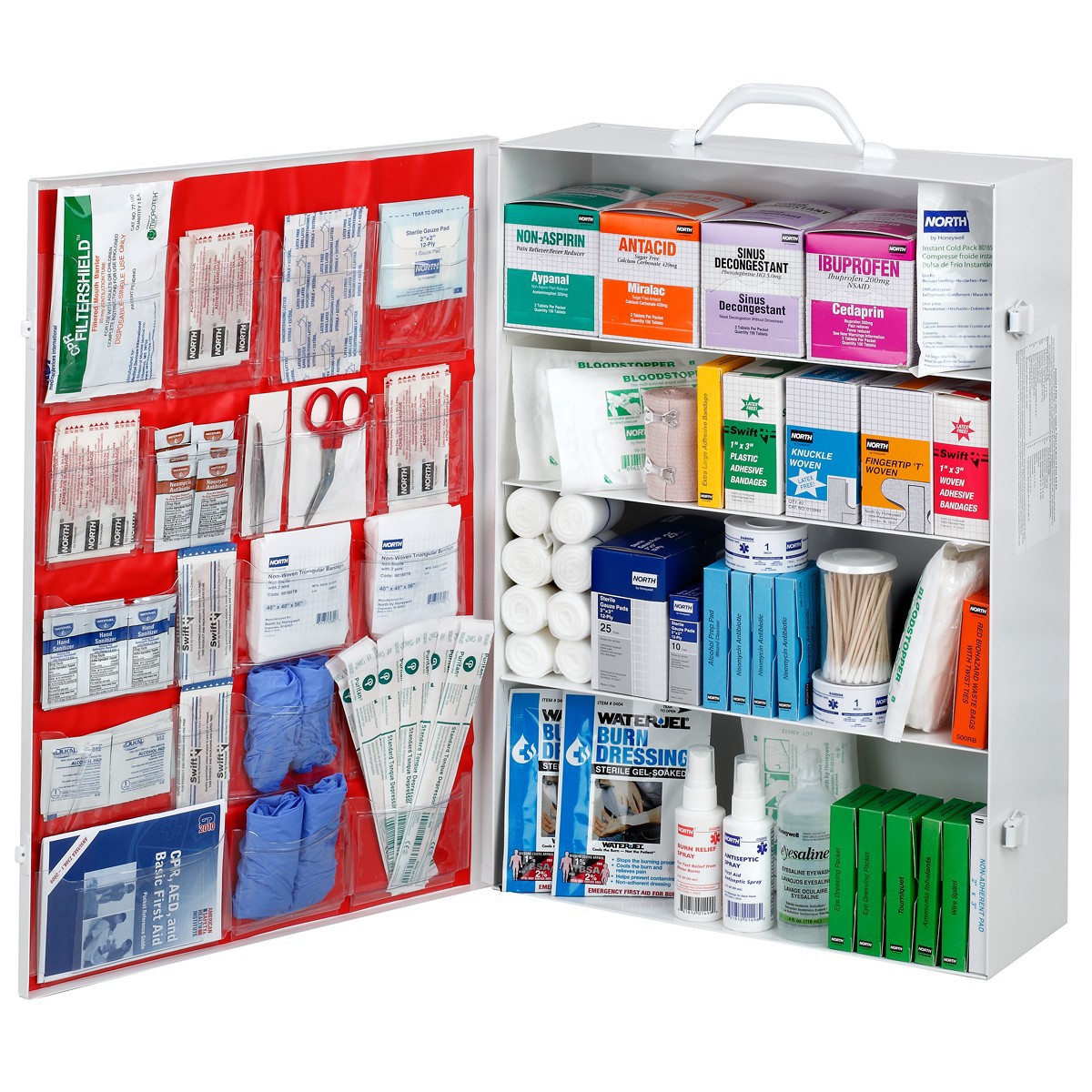 Honeywell North® White Steel Wall Mount Extra Large 4 Shelf First Aid Station Honeywell North® White Steel Wall Mount Extra Large 4 Shelf First Aid Station