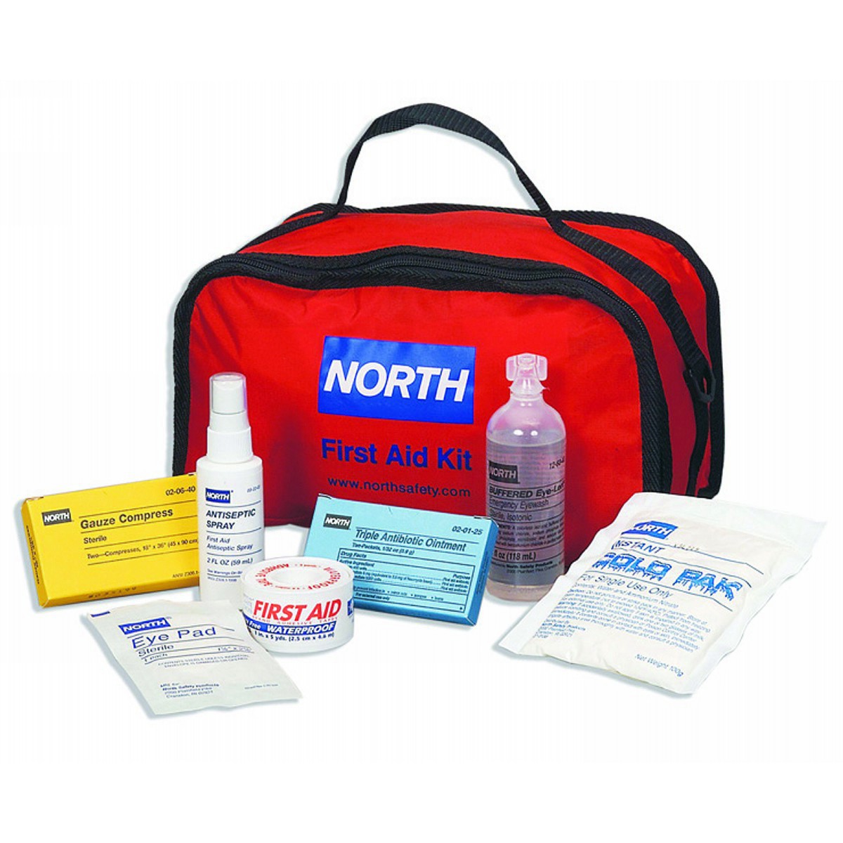 Honeywell North® Red And Black Nylon Medium First Aid Kit Honeywell North® Red And Black Nylon Medium First Aid Kit