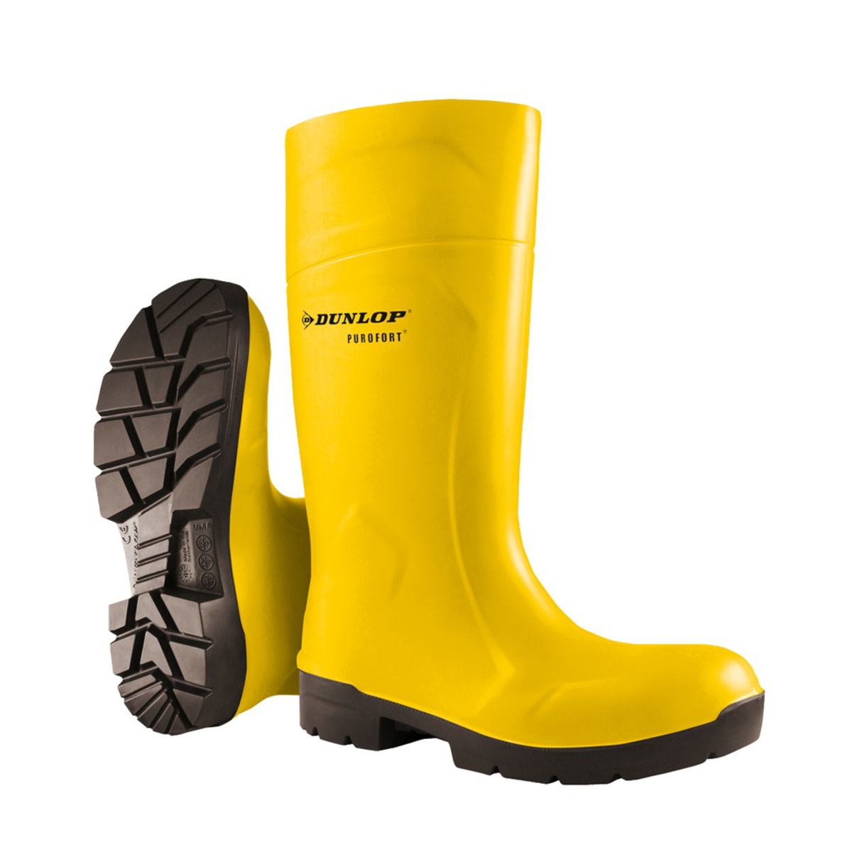 Dunlop® Protective Footwear Size 12 Purofort® FoodPro MultiGrip Yellow/Black Purofort® Boots