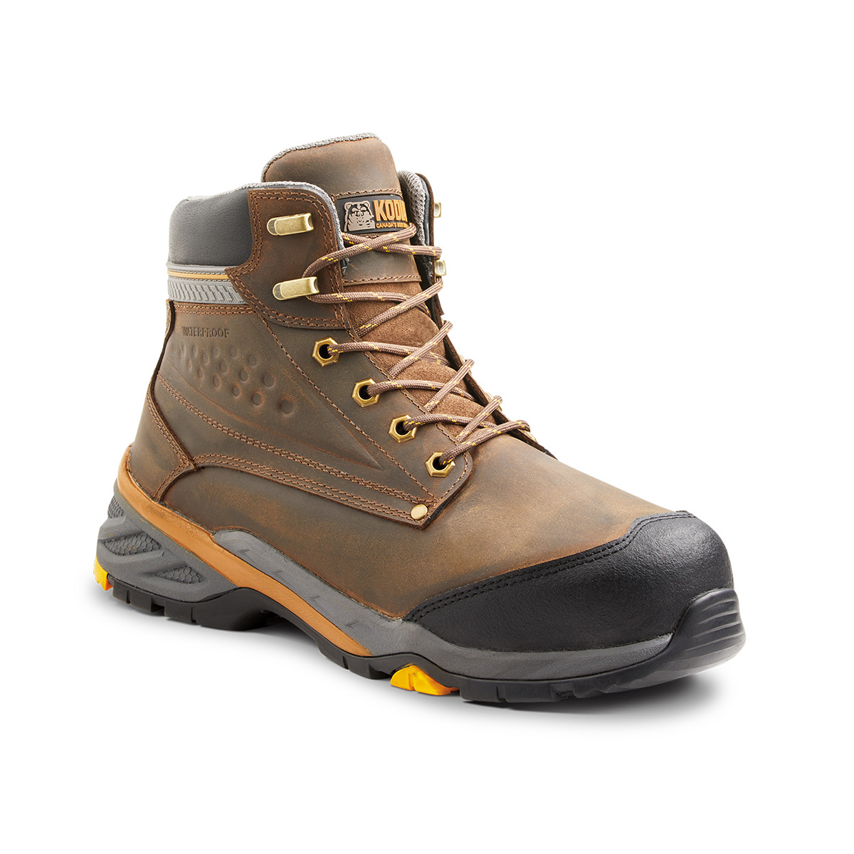 Kodiak® Size 13 Brown Crusade Leather Composite Toe Hikers Boots With EVA Midsole And Slip And Oil Resistant Outsole