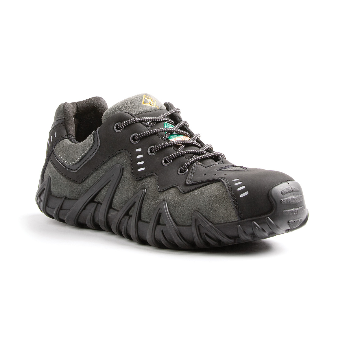TERRA Size 9 Black Spider Suede Leather Composite Toe Athletic Shoes With Direct Injected PU Midsole And Outsole