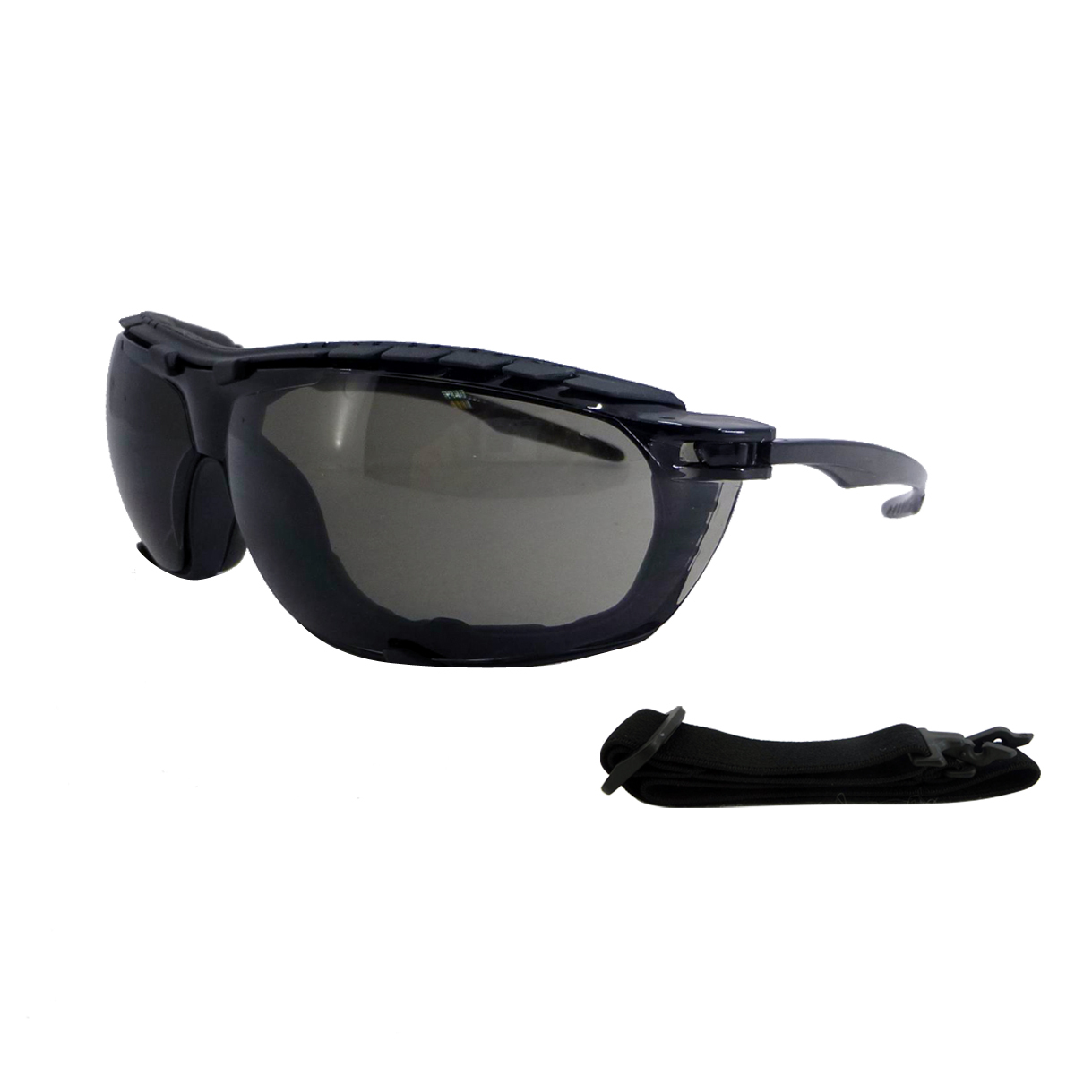 RADNOR® RelEye™ Ultra Light Gray Frameless Safety Glasses With Gray Polycarbonate Anti-Fog/Anti-Scratch Lens And Removable Foam