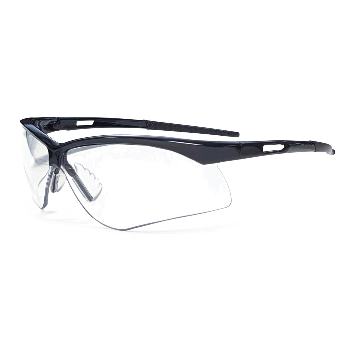 RADNOR® Premier Series Black Safety Glasses With Clear Polycarbonate Anti-Scratch Lens (Availability restrictions apply.)