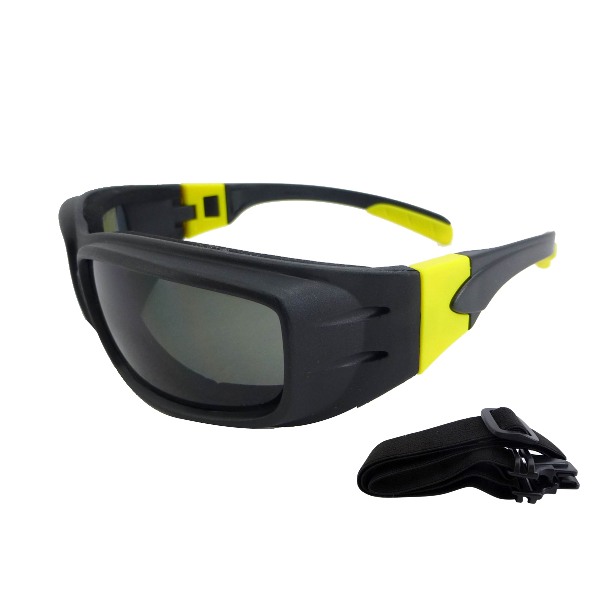 RADNOR® Panzer™ Sealed Black Safety Glasses With Gray Polycarbonate Anti-Fog/Anti-Scratch Lens (Availability restrictions apply.