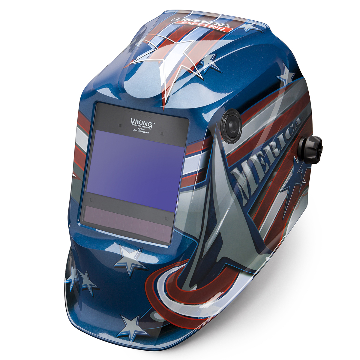 Lincoln Electric® VIKING® 2450 Red/White/Blue Welding Helmet With Variable Shades 5 - 13 Auto Darkening Lens, 4C® Lens Technolog