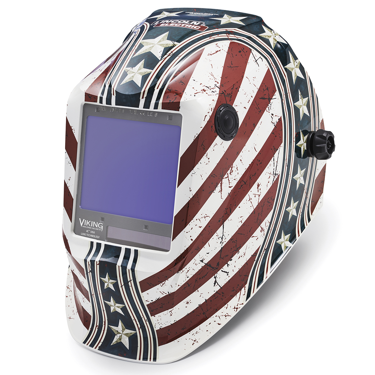 Lincoln Electric® VIKING® 3350 Red/White/Blue Welding Helmet With Variable Shades 5 - 13 Auto Darkening Lens, 4C® Lens Technolog