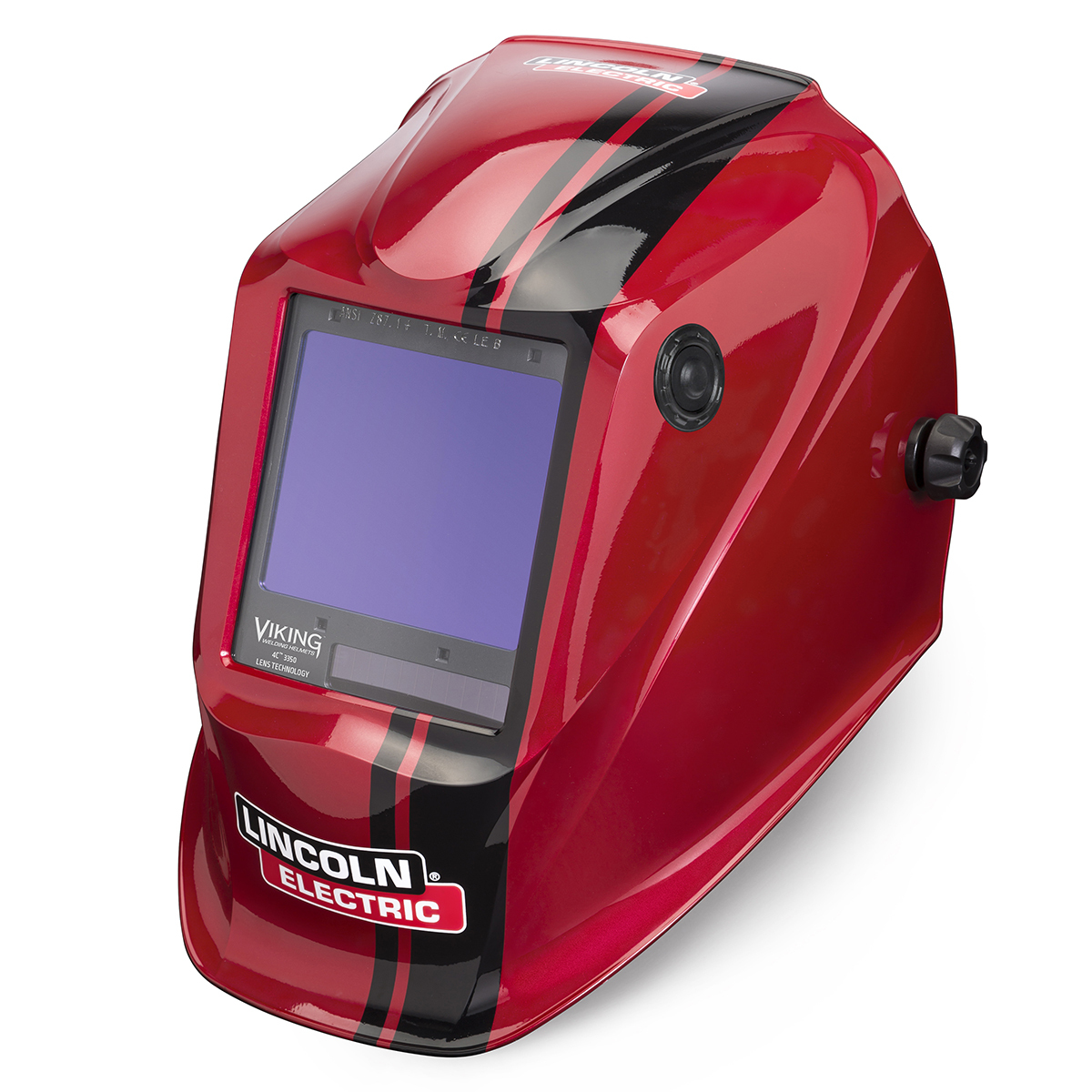 Lincoln Electric® VIKING® 3350 Red/Black Welding Helmet With Variable Shades 5 - 13 Auto Darkening Lens, 4C® Lens Technology And
