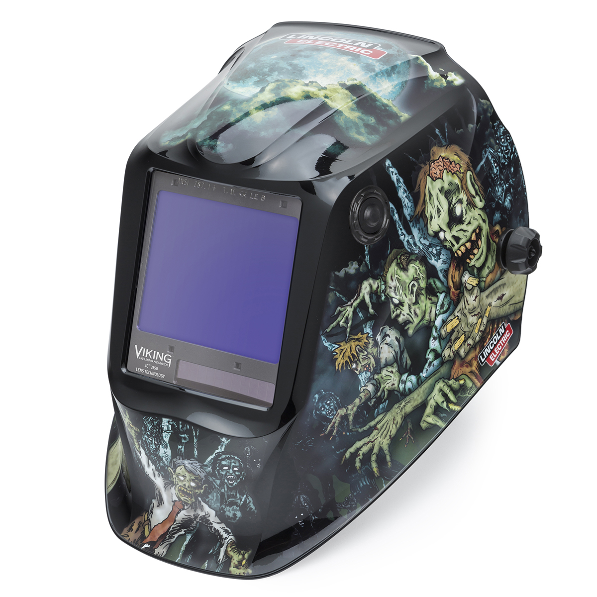 Lincoln Electric® VIKING® 3350 Black/Green Welding Helmet With Variable Shades 5 - 13 Auto Darkening Lens, 4C® Lens Technology A