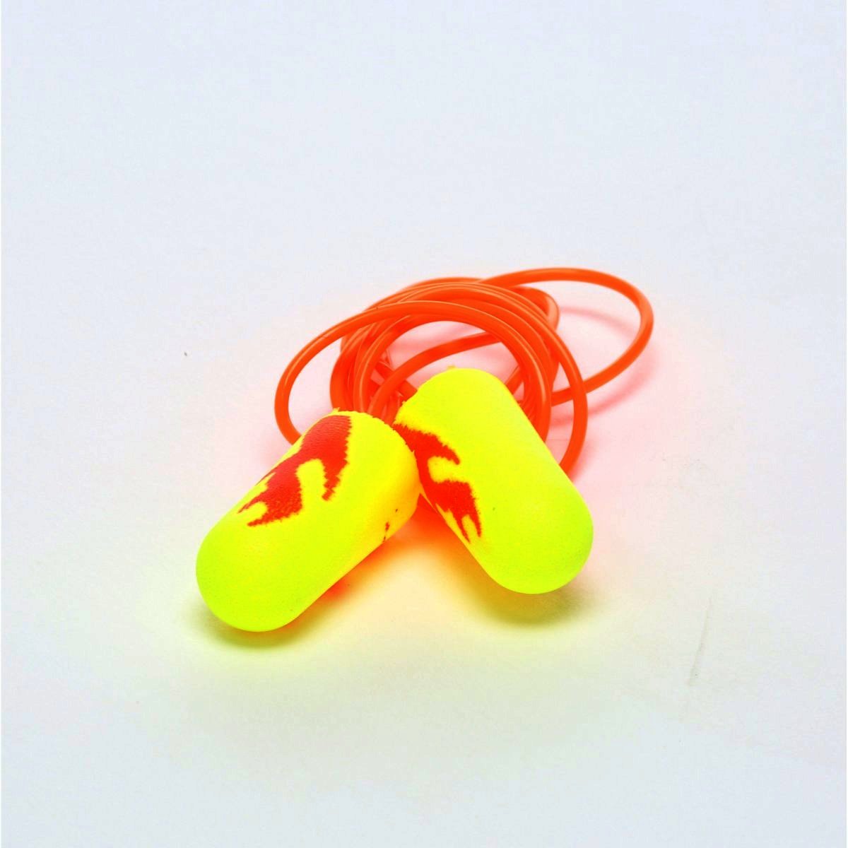 3M™ E-A-Rsoft™ Yellow Neon Blasts™ Earplugs 311-1252, Corded, Poly Bag, Regular Size