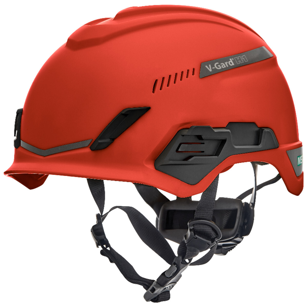 MSA Red V-Gard® H1 Safety Helmet HDPE Cap Style Climbing Helmet With Ratchet Suspension