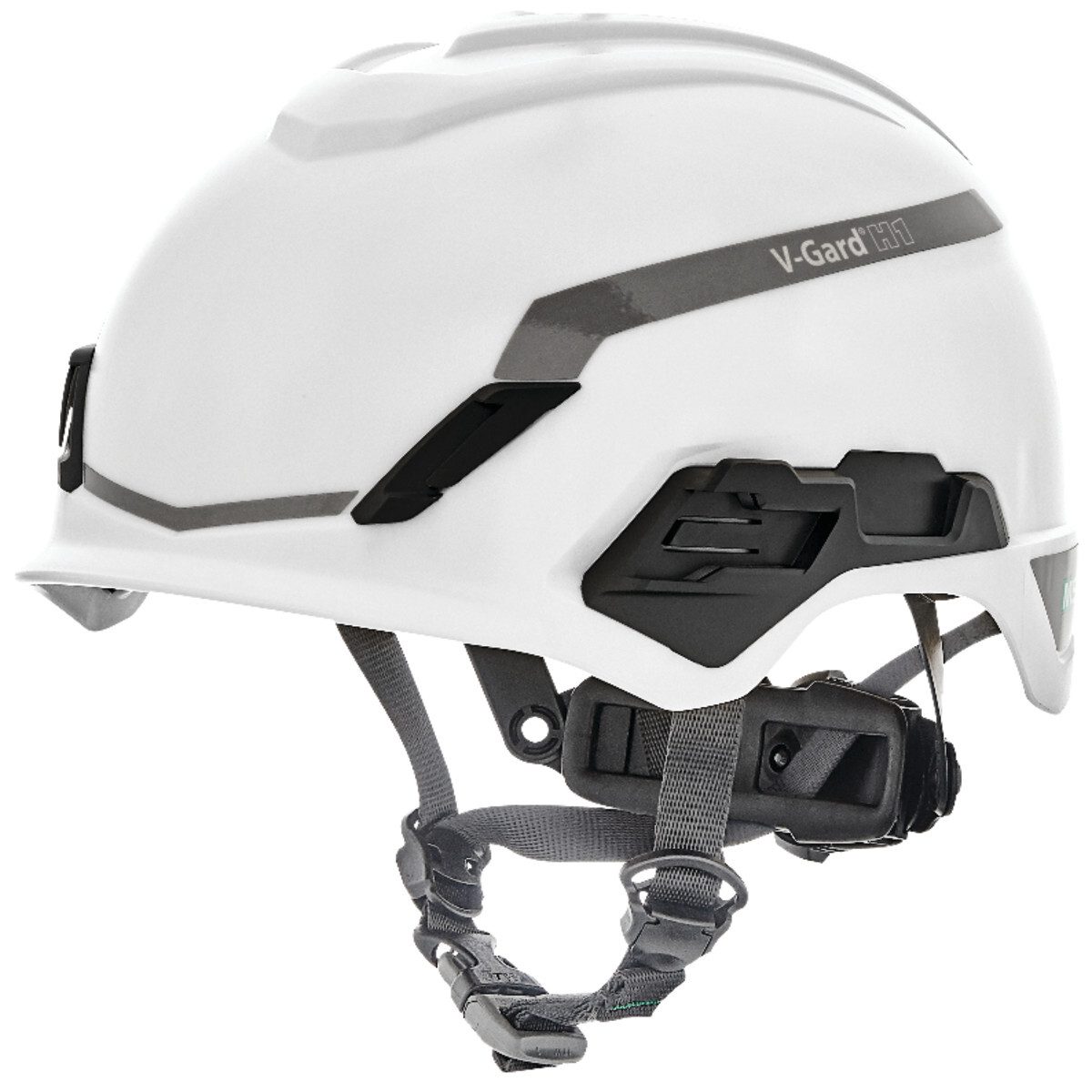 MSA White V-Gard® H1 Safety Helmet HDPE Cap Style Climbing Helmet With Ratchet Suspension