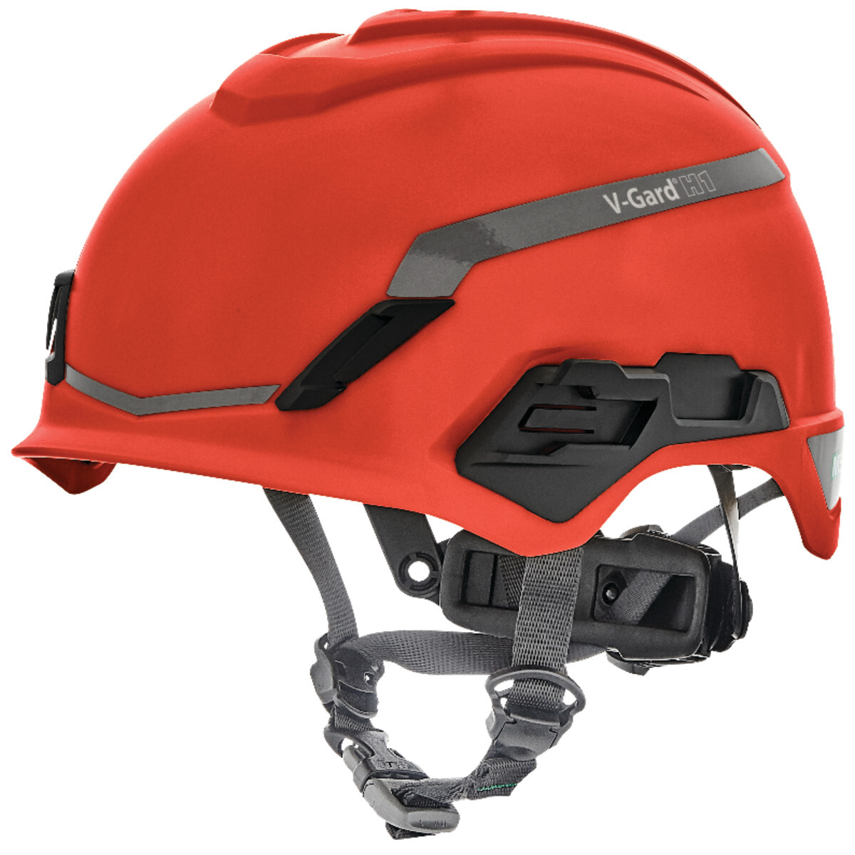 MSA Red V-Gard® H1 Safety Helmet HDPE Cap Style Climbing Helmet With Ratchet Suspension