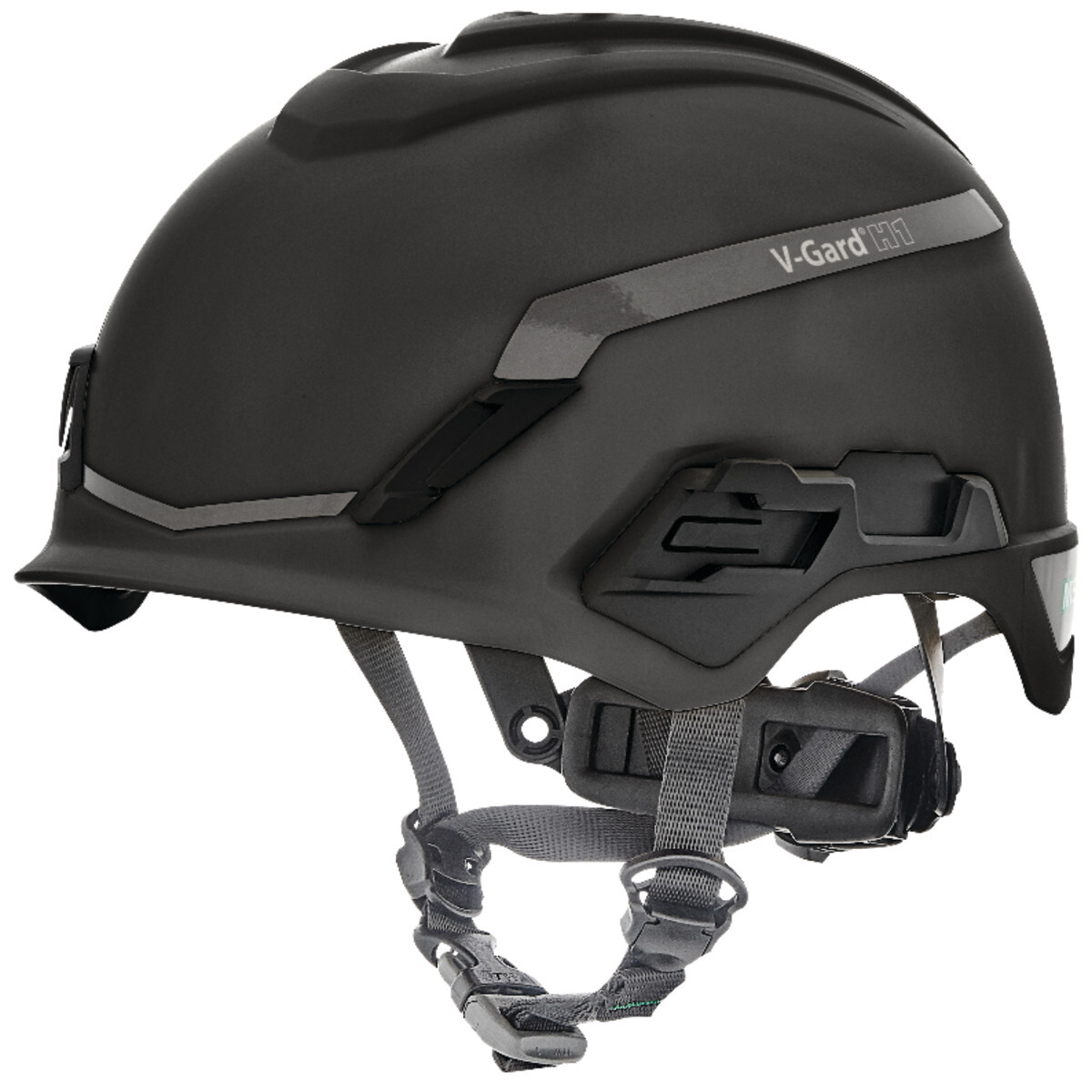 MSA Black V-Gard® H1 Safety Helmet HDPE Cap Style Climbing Helmet With Ratchet Suspension