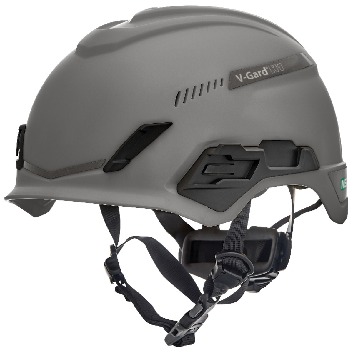 MSA Gray V-Gard® H1 Safety Helmet HDPE Cap Style Climbing Helmet With Ratchet Suspension