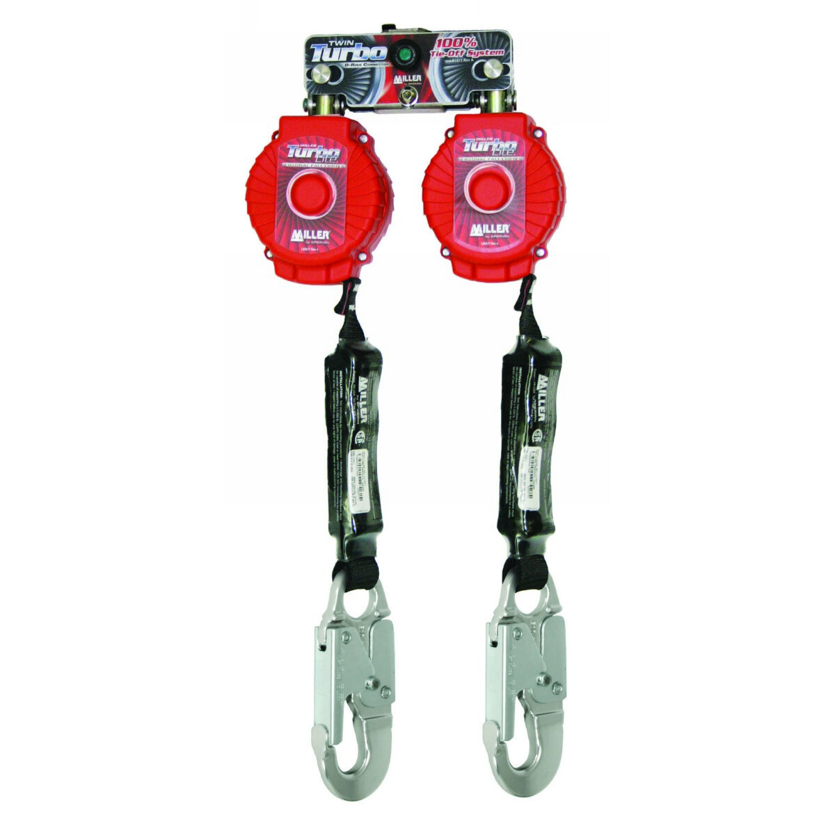 Honeywell 6' Miller® Twin Turbo™ D-Ring Connector Fall Protection System/Personal Fall Limiter Honeywell 6' Miller® Twin Turbo™ D-Ring Connector Fall Protection System/Personal Fall Limiter