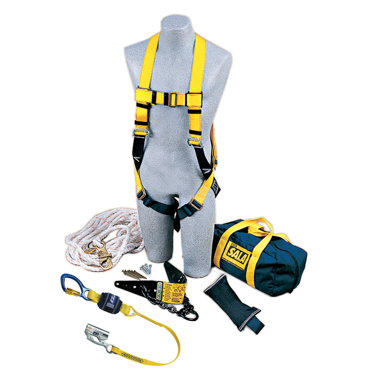 3M™ DBI-SALA® Roofer's Fall Protection Kit 2104168 (Includes Roof Anchor, Harness, Rope Adjuster With Lanyard, Lifeline, Counter