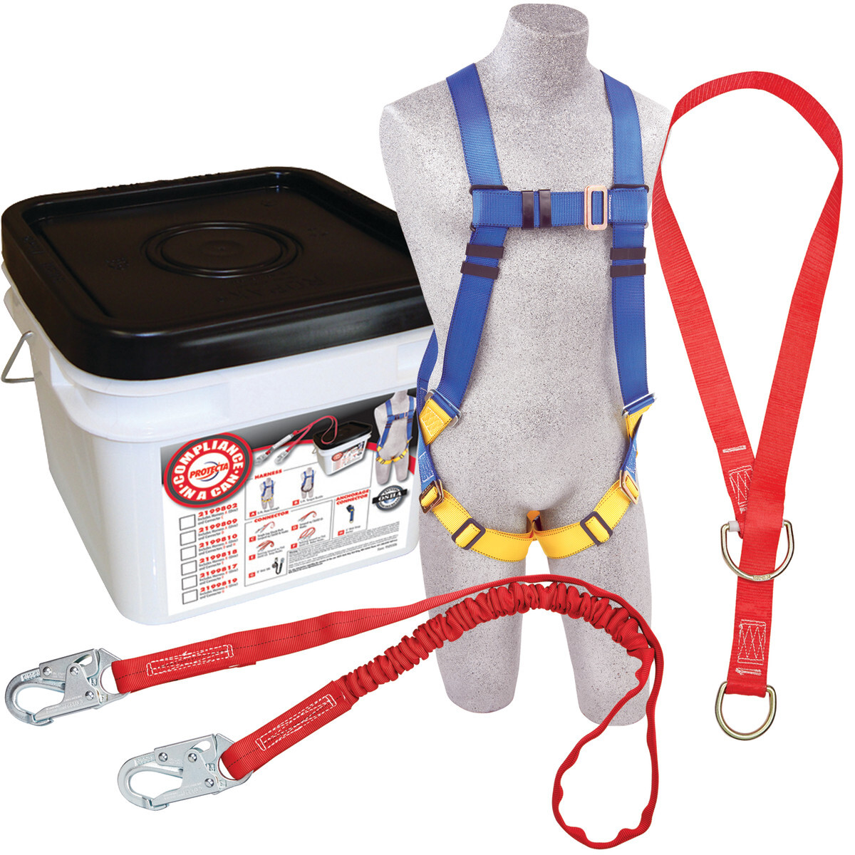 3M™ PROTECTA® Fall Protection Compliance Kit 2199810 (Includes Harness, Shock Absorbing Lanyard, Tie-Off Adaptor And Bucket) 3M™ PROTECTA® Fall Protection Compliance Kit 2199810 (Includes Harness, Shock Absorbing Lanyard, Tie-Off Adaptor And Bucket)