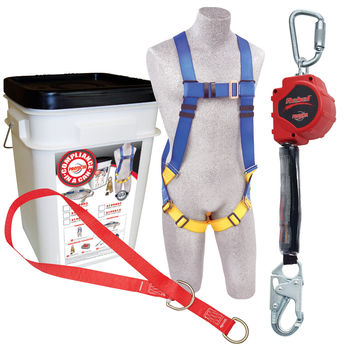 3M™ PROTECTA® Fall Protection Compliance Kit 2199819 (Includes Tie-Off Adaptor, Harness, Self-Retracting Lifeline And Bucket) 3M™ PROTECTA® Fall Protection Compliance Kit 2199819 (Includes Tie-Off Adaptor, Harness, Self-Retracting Lifeline And Bucket)