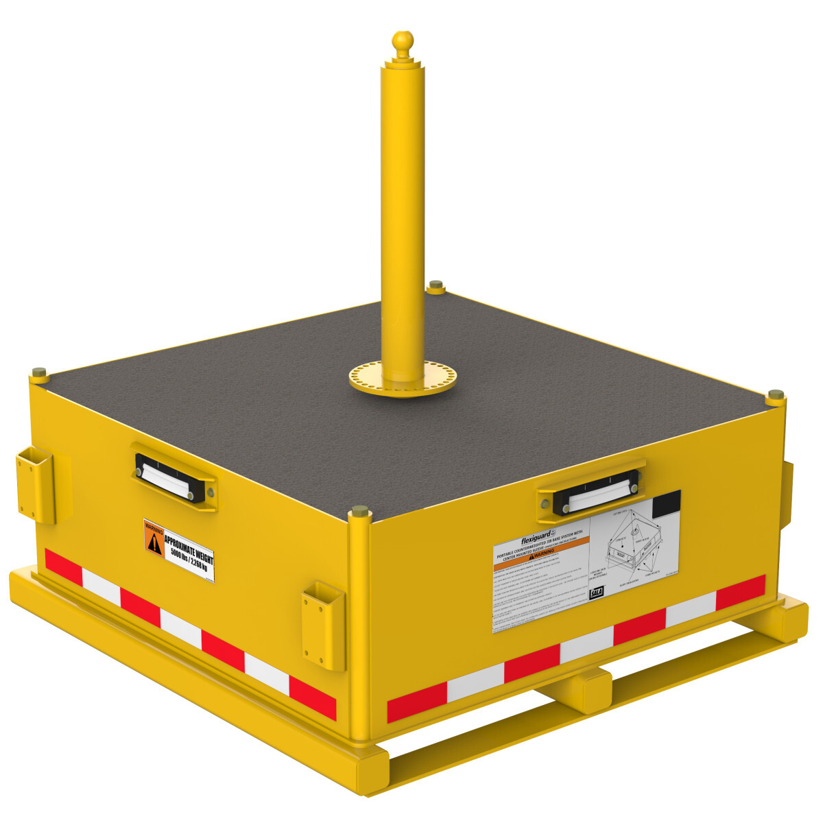 3M™ DBI-SALA® Flexiguard™ Jib Counterweight Base With Concrete 8530566, Yellow, 5000 lb