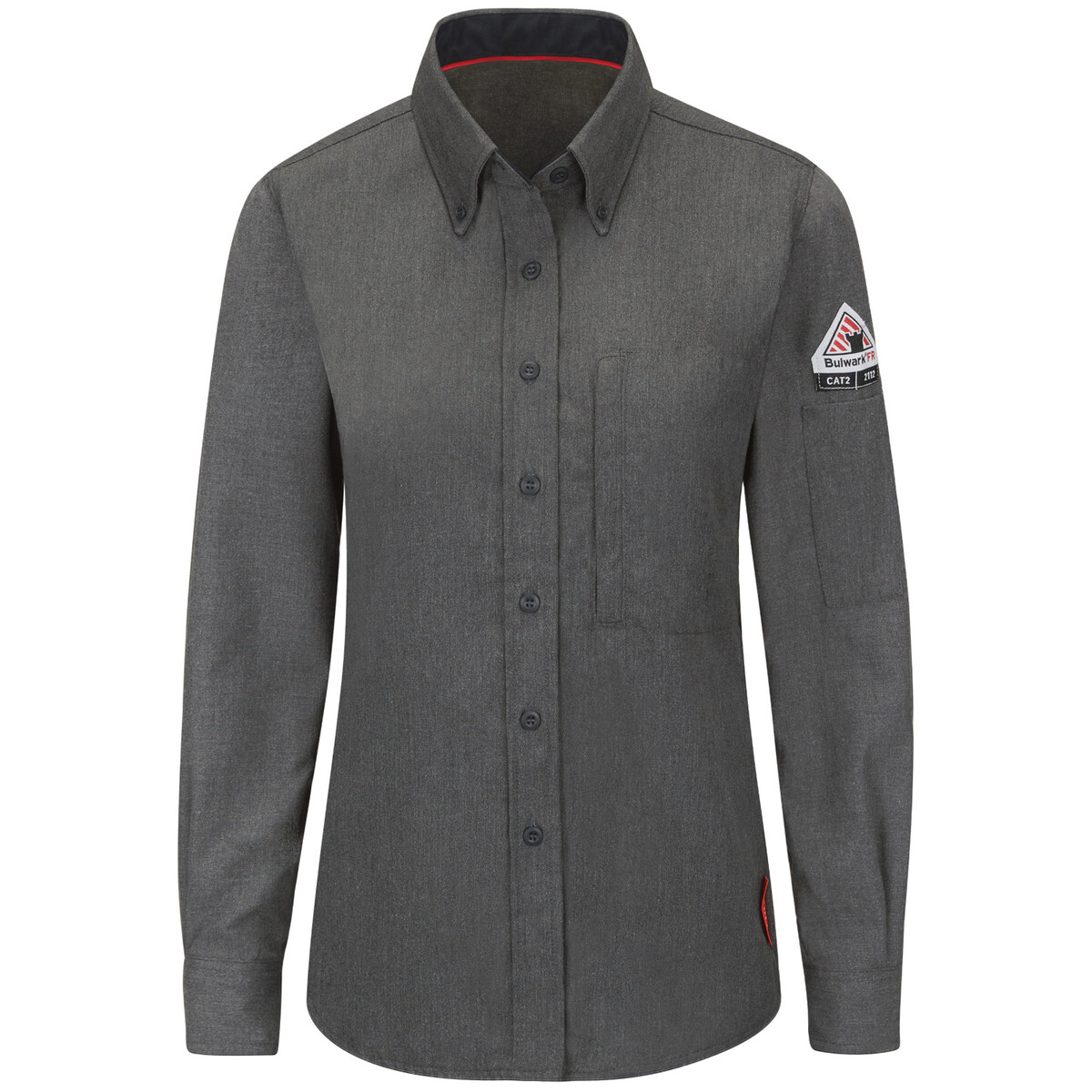 Bulwark® Ladies Medium Regular Dark Gray TenCate Evolv™ IQ SERIES® Lightweight Flame Resistant Shirt With Button Front Closure A