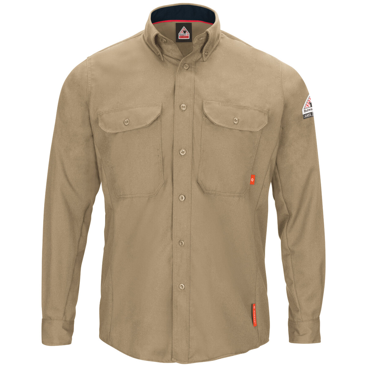 Bulwark® 3X Regular Khaki TenCate Evolv™ IQ Series® Long Sleeve Lightweight Flame Resistant Shirt With Button Front Closure And