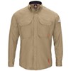 Bulwark® Small Regular Khaki TenCate Evolv™ IQ Series® Long Sleeve Lightweight Flame Resistant Shirt With Button Front Closure A
