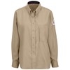 Bulwark® Ladies Large Regular Khaki Modacrylic/Cellulosic/Aramid IQ SERIES® Lightweight Flame Resistant Shirt With Button Front