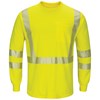 Bulwark® 3X Long Hi-Viz Yellow Aramid/Lyocell/Modacrylic Lightweight Long Sleeve Flame Resistant T-Shirt With Insect Shield And