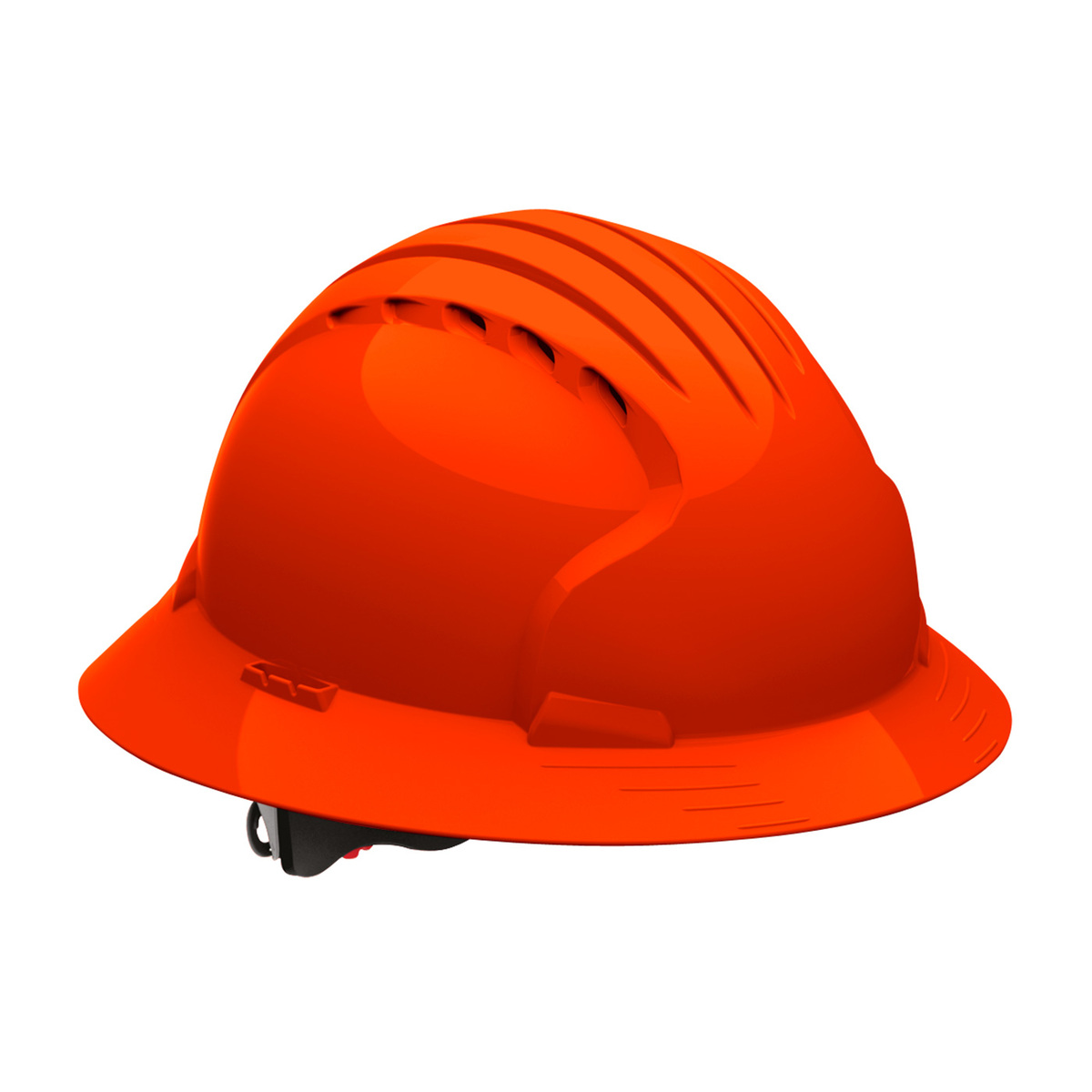 PIP® Neon Orange JSP® Evolution® Deluxe 6161 HDPE Vented Full Brim Hard Hat With Ratchet Suspension