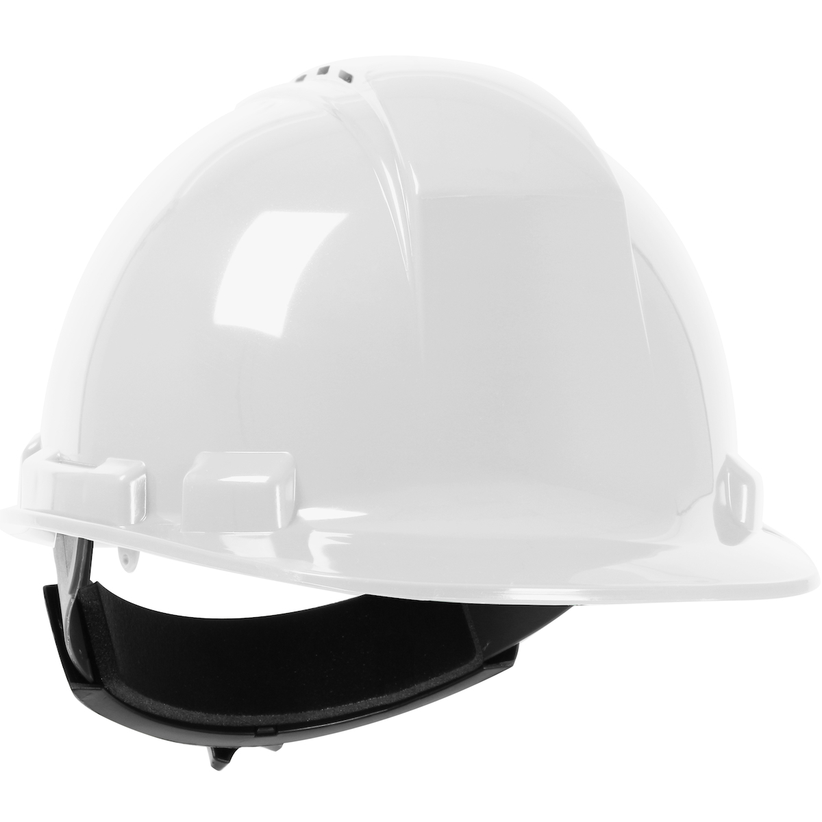 PIP® White Dynamic® Whistler™ HDPE Vented Cap Style Hard Hat With Ratchet Suspension