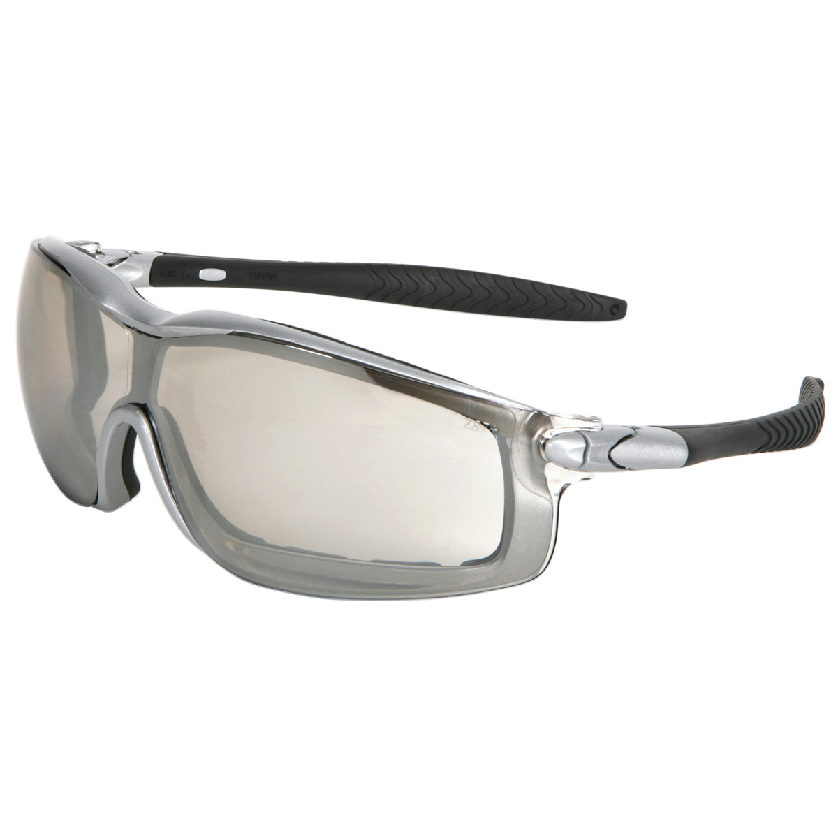 MCR Safety® Rattler™ Silver Safety Glasses With Clear Anti-Fog/Anti-Scratch/Indoor/Outdoor Lens And Interchangeable Ratcheting B