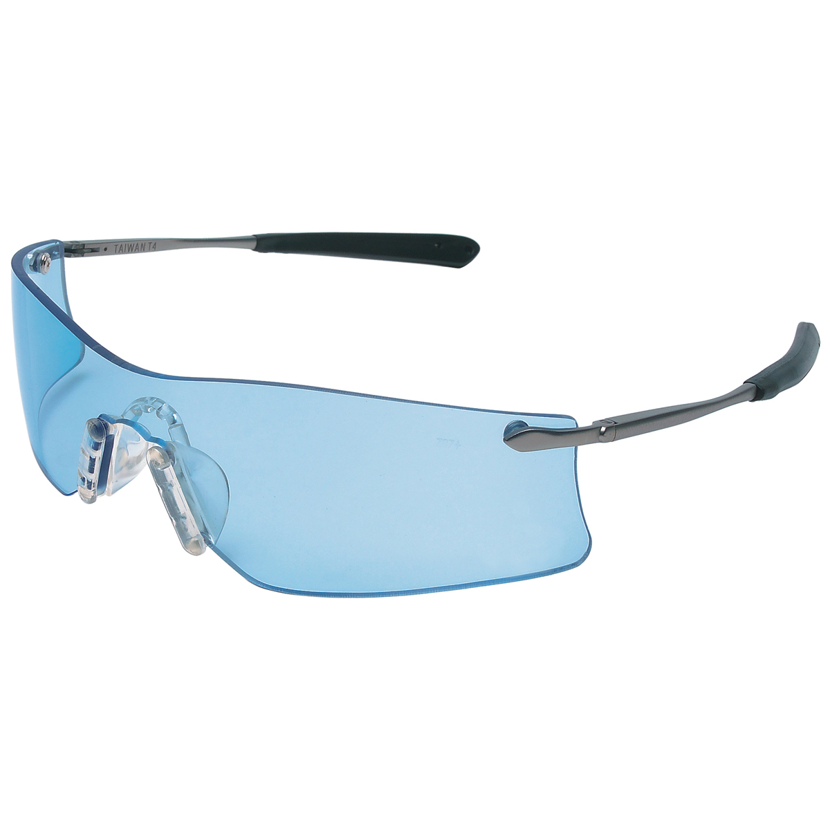 MCR Safety® Rubicon® Curved Frameless Silver Safety Glasses With Blue Anti-Fog/Anti-Scratch Lens (Availability restrictions appl
