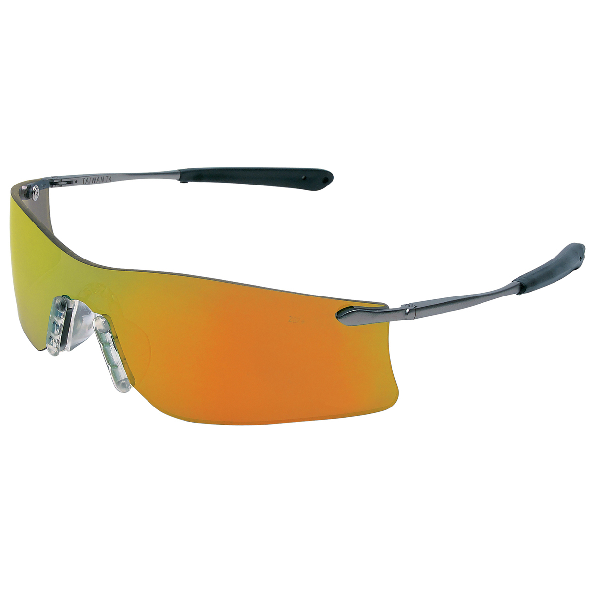 MCR Safety® Rubicon® Curved Frameless Silver Safety Glasses With Red Mirror/Anti-Scratch Lens (Availability restrictions apply.)