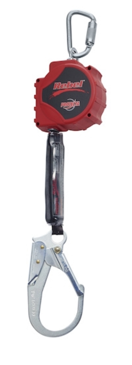 DBI/SALA 20' PROTECTA® Rebel™ Single Leg Self Retracting Polyester Web Lifeline With Steel Rebar Hook, Swiveling Anchorage And A DBI/SALA 20' PROTECTA® Rebel™ Single Leg Self Retracting Polyester Web Lifeline With Steel Rebar Hook, Swiveling Anchorage And A