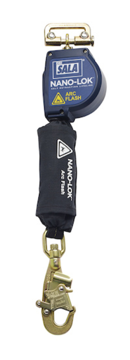 3M™ DBI-SALA® 8' Nano-Lok™ Arc Flash Quick Connect Single-Leg Self Retracting Lanyard With Kevlar® Fiber Webbing, Steel Swiveli 3M™ DBI-SALA® 8' Nano-Lok™ Arc Flash Quick Connect Single-Leg Self Retracting Lanyard With Kevlar® Fiber Webbing, Steel Swiveli