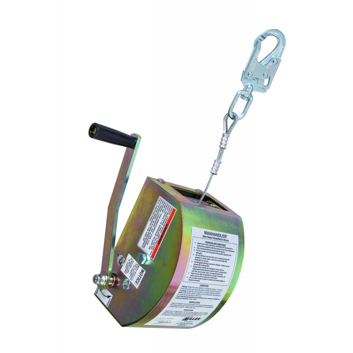 Honeywell Miller® ManHandler™ Hoist With 65' Galvanized Steel Wire Rope Line