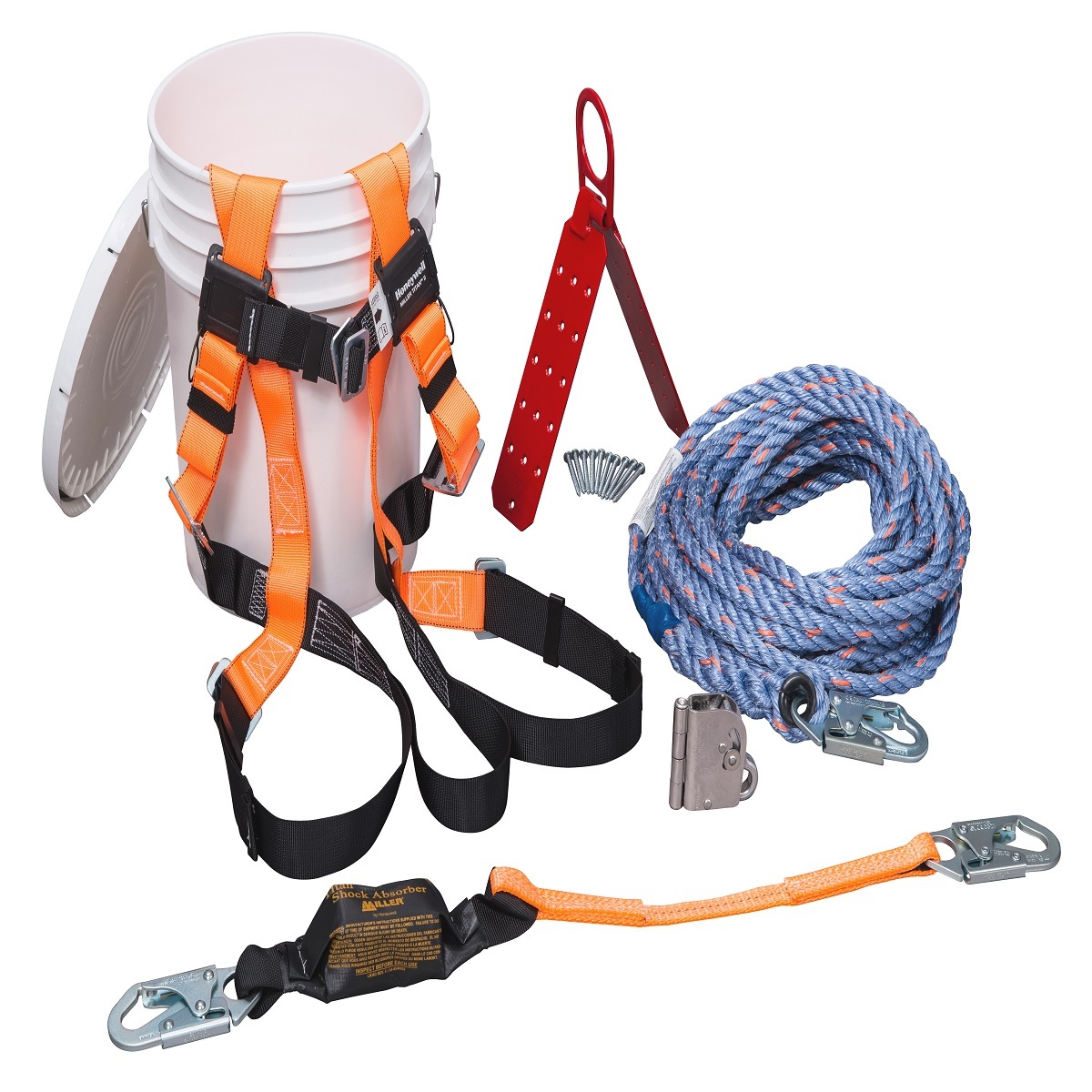 Honeywell Miller® Titan™ II ReadyRoofer® Roofer's Fall Protection Kit (Includes Lifeline, Harness, Anchor, Shock-Absorbing Lanya