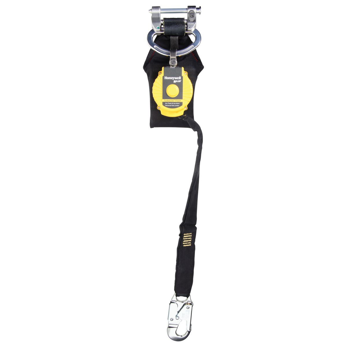 Honeywell 4.5' Miller® TurboLite™ Flash Aerial Lift Arc Flash Personal Fall Limiter Honeywell 4.5' Miller® TurboLite™ Flash Aerial Lift Arc Flash Personal Fall Limiter