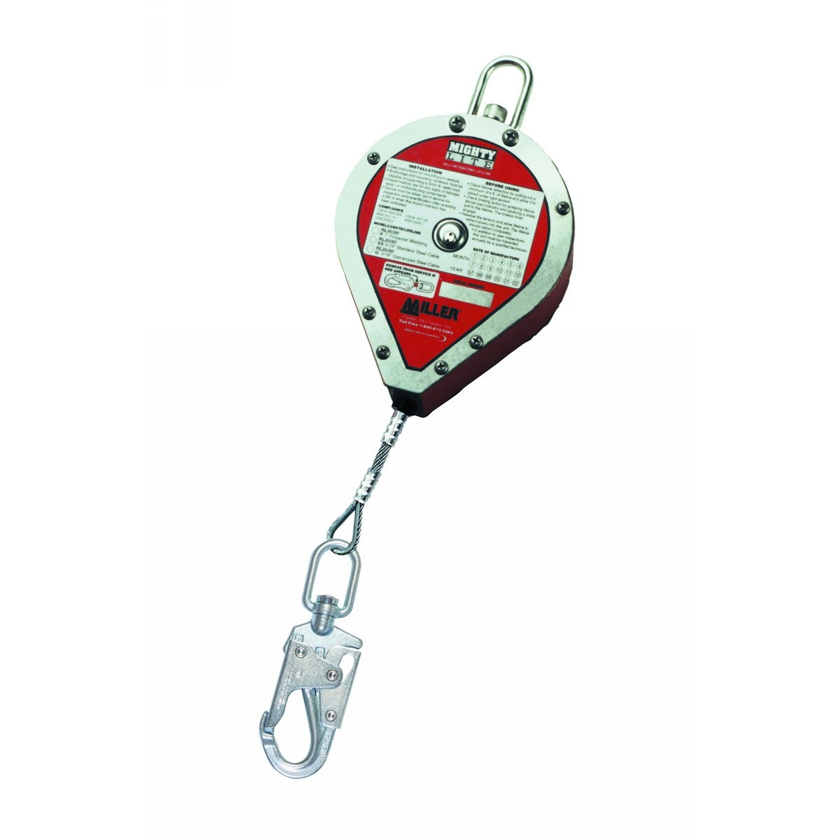 Honeywell Miller® MightyLite™ 20' Stainless Steel Self-Retracting Lifeline Honeywell Miller® MightyLite™ 20' Stainless Steel Self-Retracting Lifeline